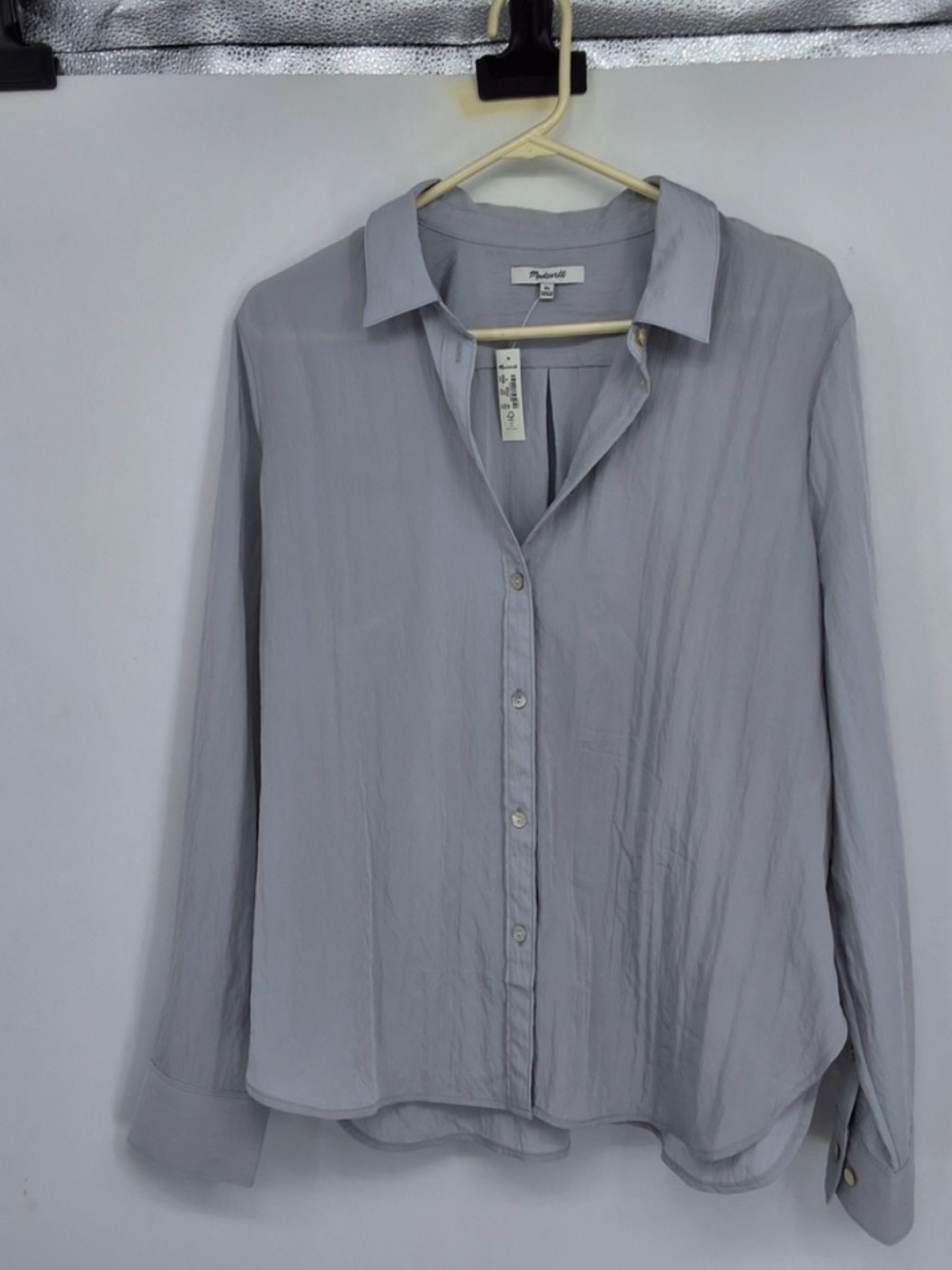 Madewell XL Light Gray Button-Down Shirt NWT